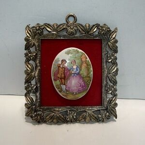 Vintage E.A. Riba Co. Victorian Style Fragonard Limoges Cameo Frame